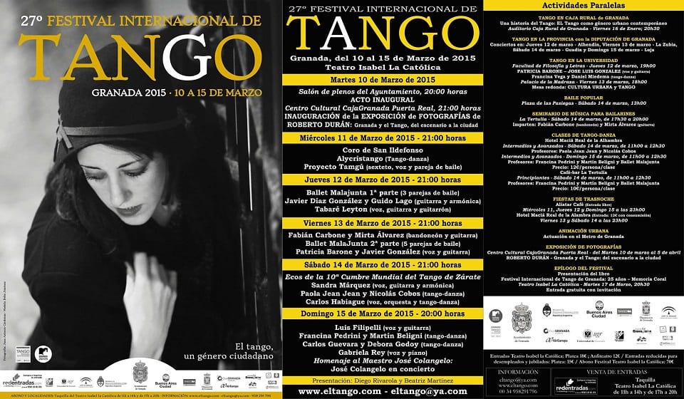 Festival de Tango 2015 Granada Programa